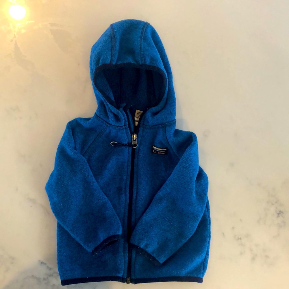 Blue hooded fleece L.L. Bean toddler jacket
